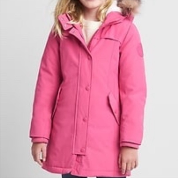GAP Other - GAP KIDS Warmest down Parka hooded coat water resistant hot pink size Large